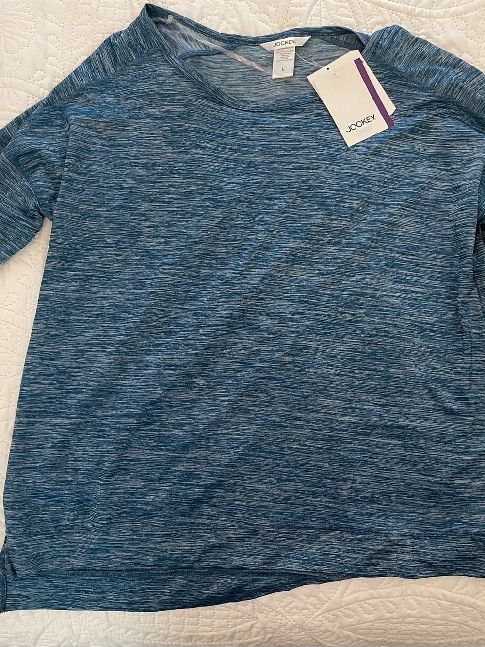 Jockey Heathered Navy Blue Short Sleeve Tee